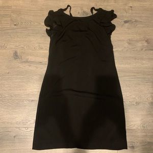 Loft Black Flutter Sleeve Dress